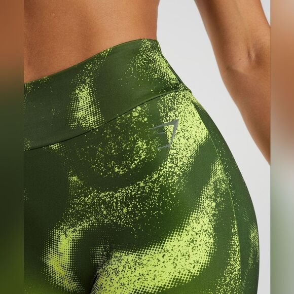 Gymshark GS Power Regular Leggings Size M in Green/Moss Olive Print NWT in packa - Picture 6 of 9